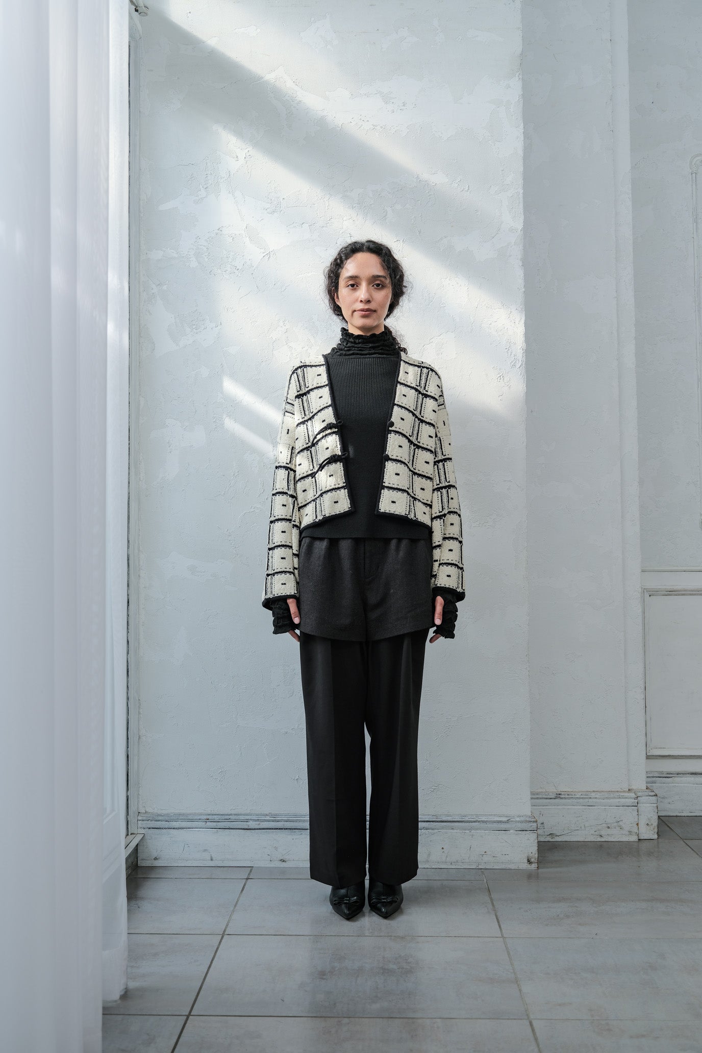 Reversible Geometric Drop Cardigan