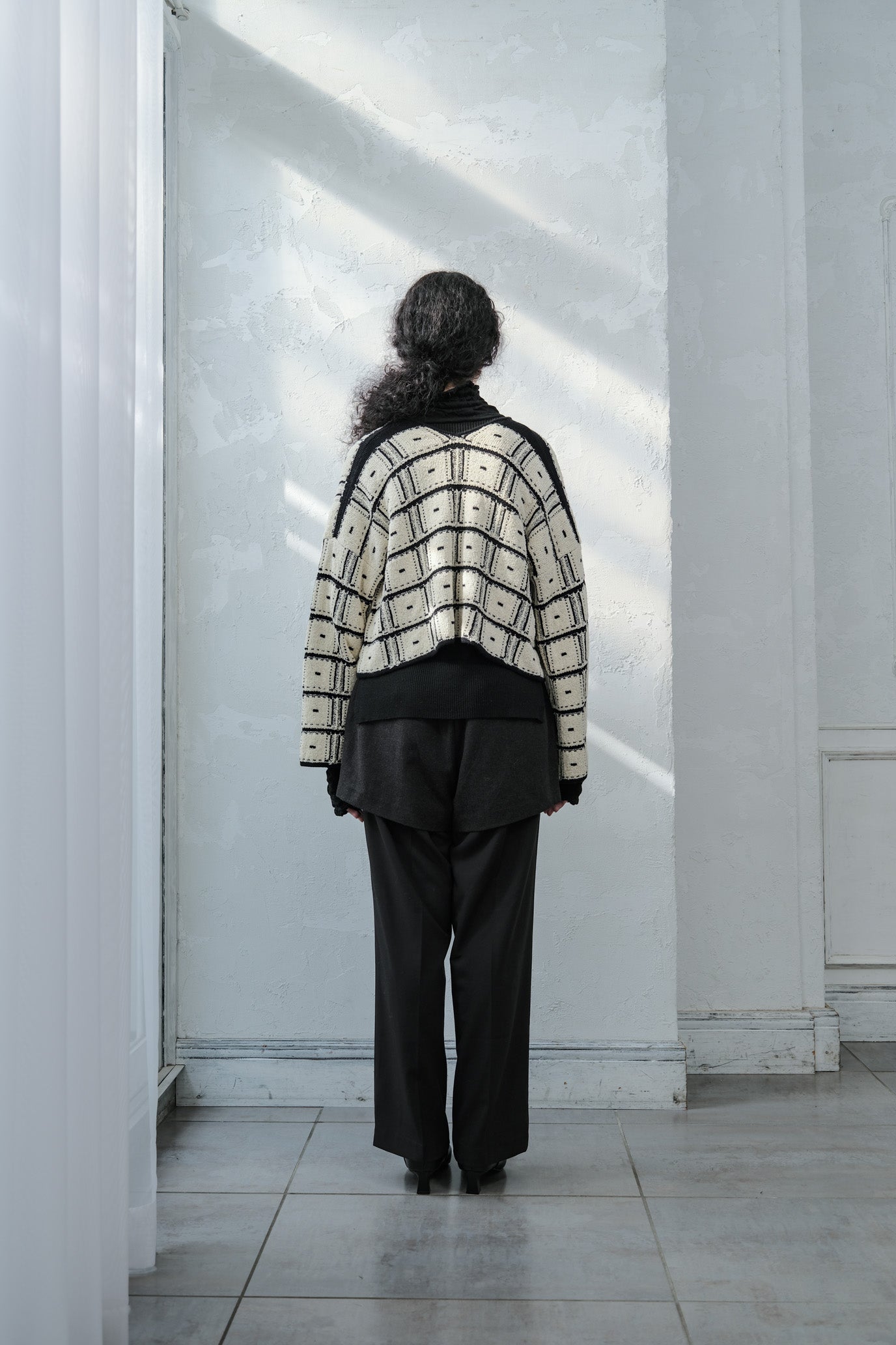 Reversible Geometric Drop Cardigan
