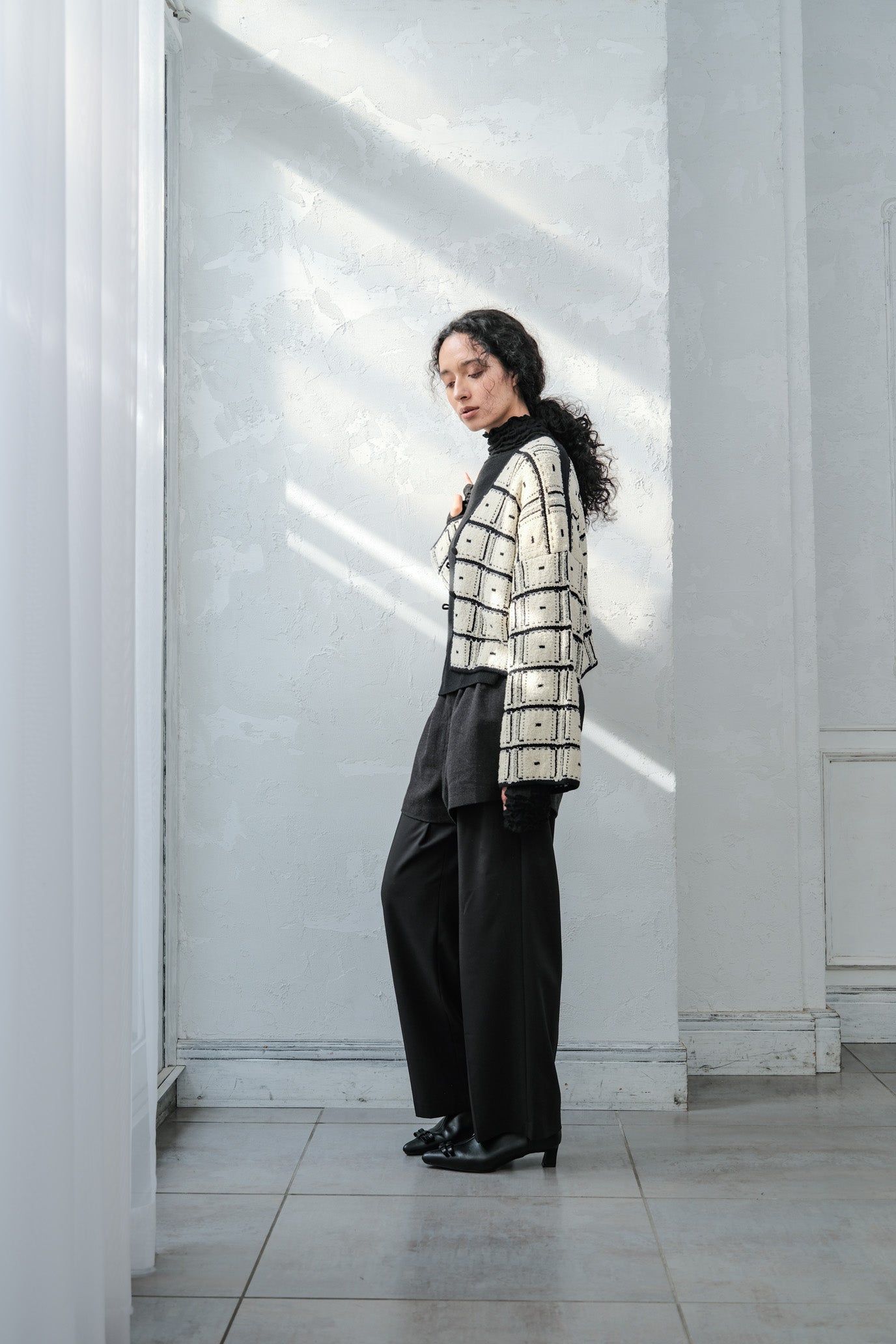 Reversible Geometric Drop Cardigan