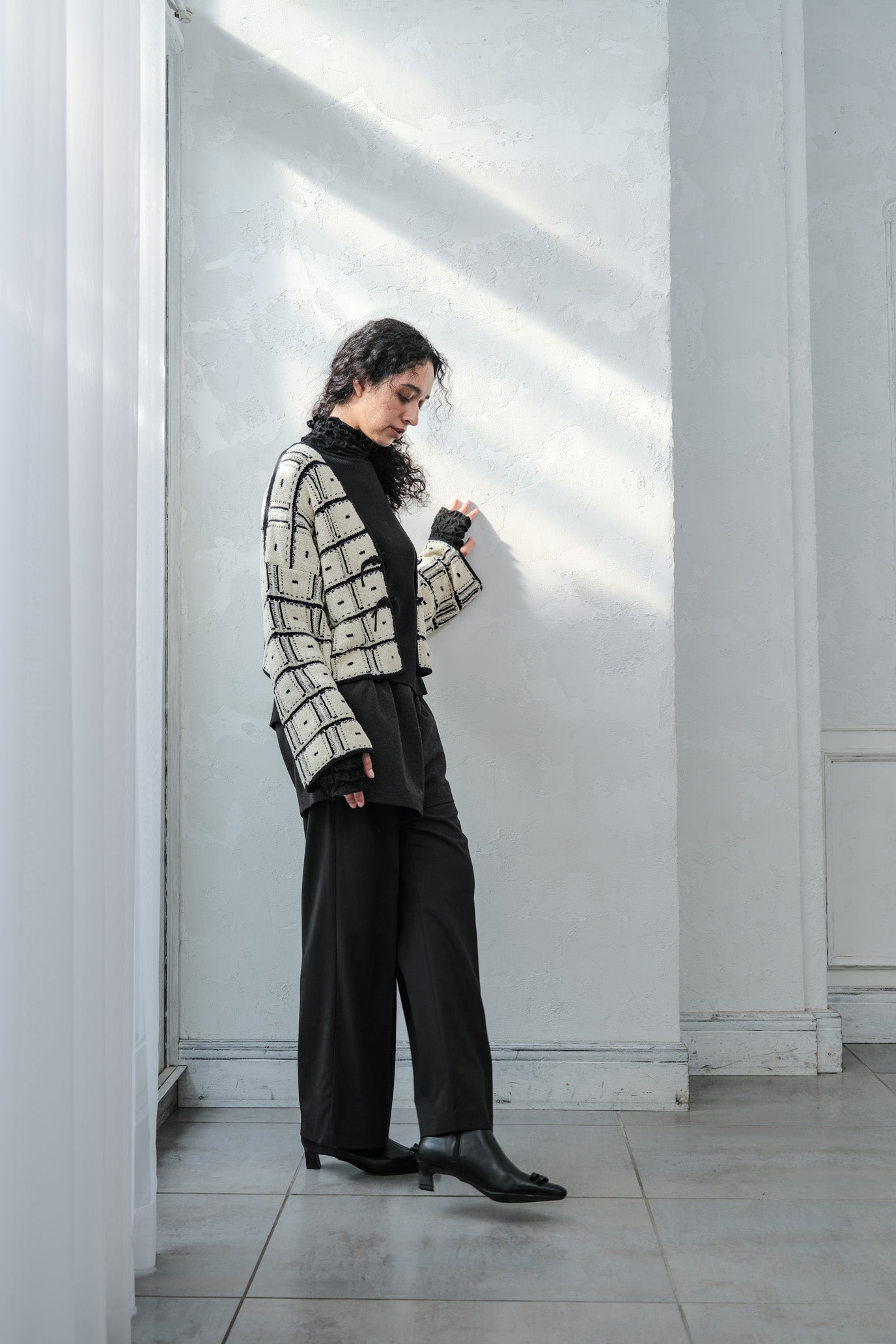 Reversible Geometric Drop Cardigan