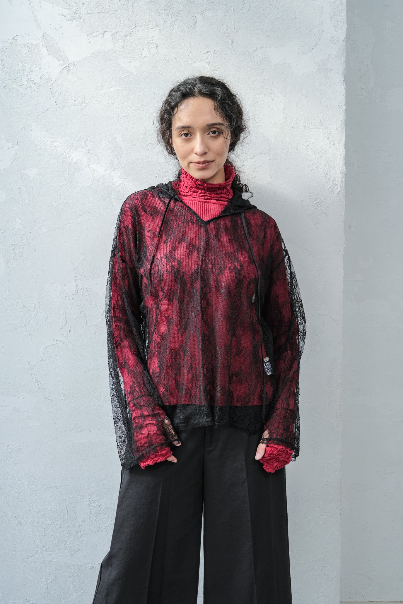 Lace Hood Pullover