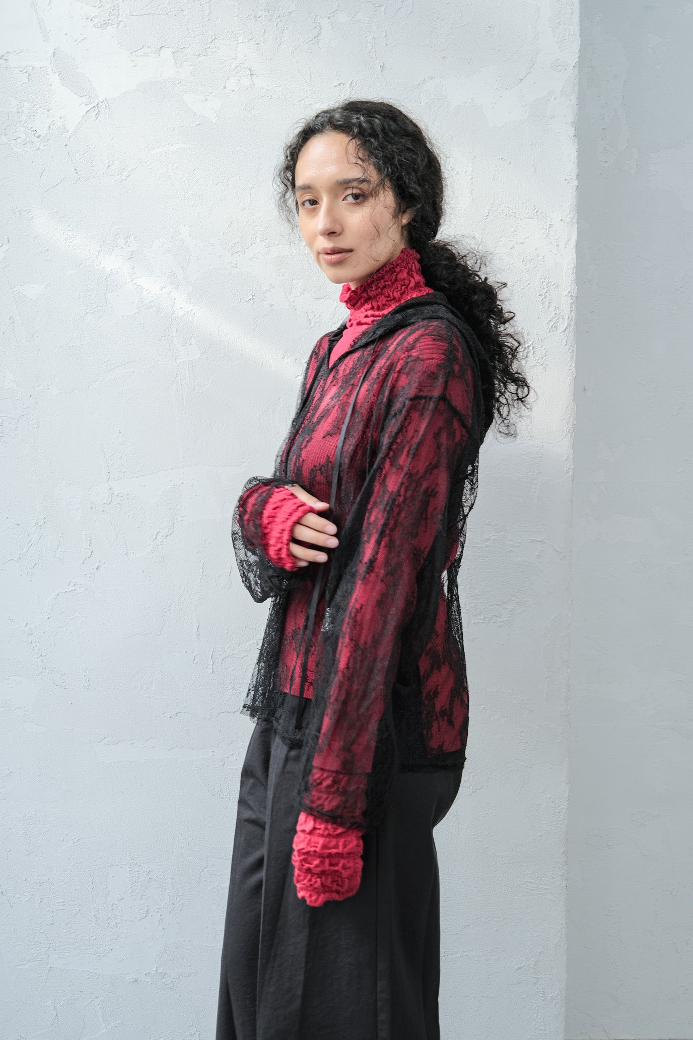 Lace Hood Pullover