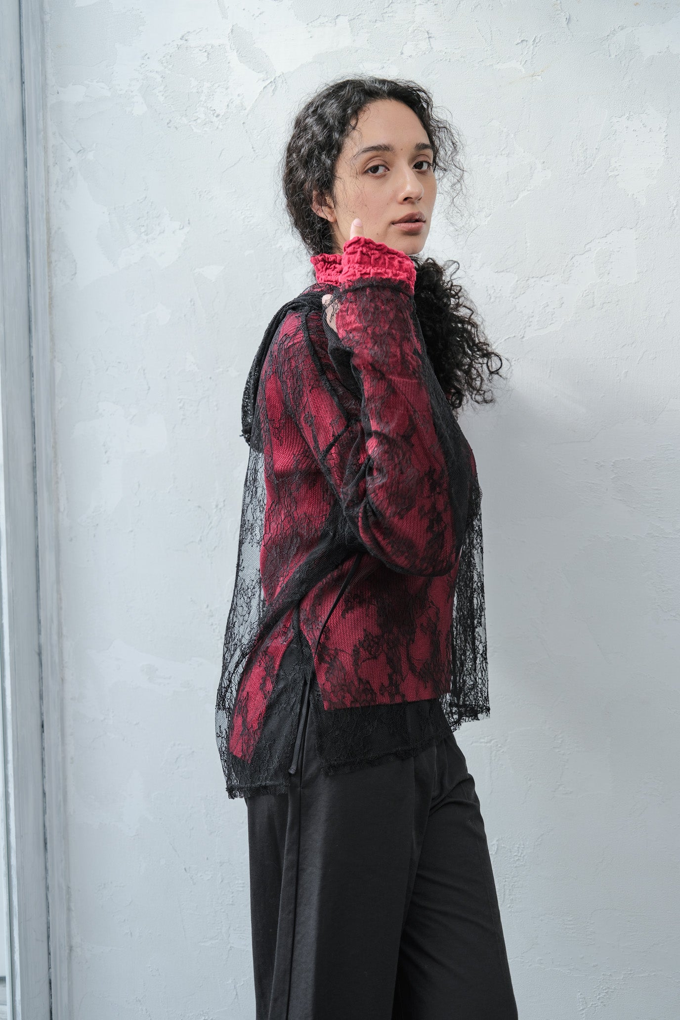 Lace Hood Pullover