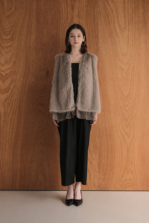 Layered-Look Fur Vest