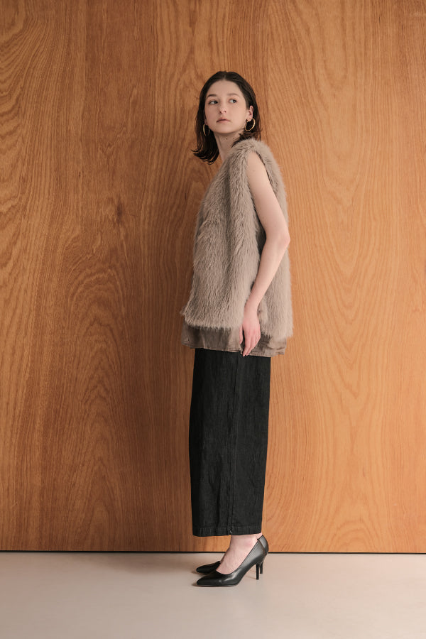Layered-Look Fur Vest