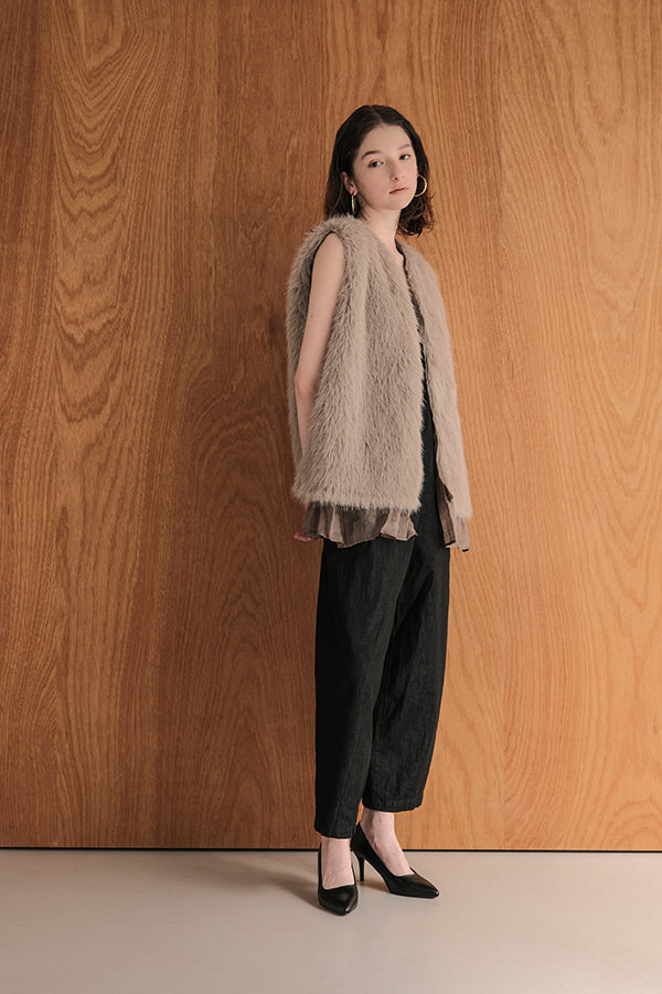 Layered-Look Fur Vest