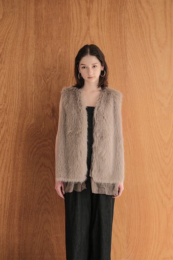 Layered-Look Fur Vest