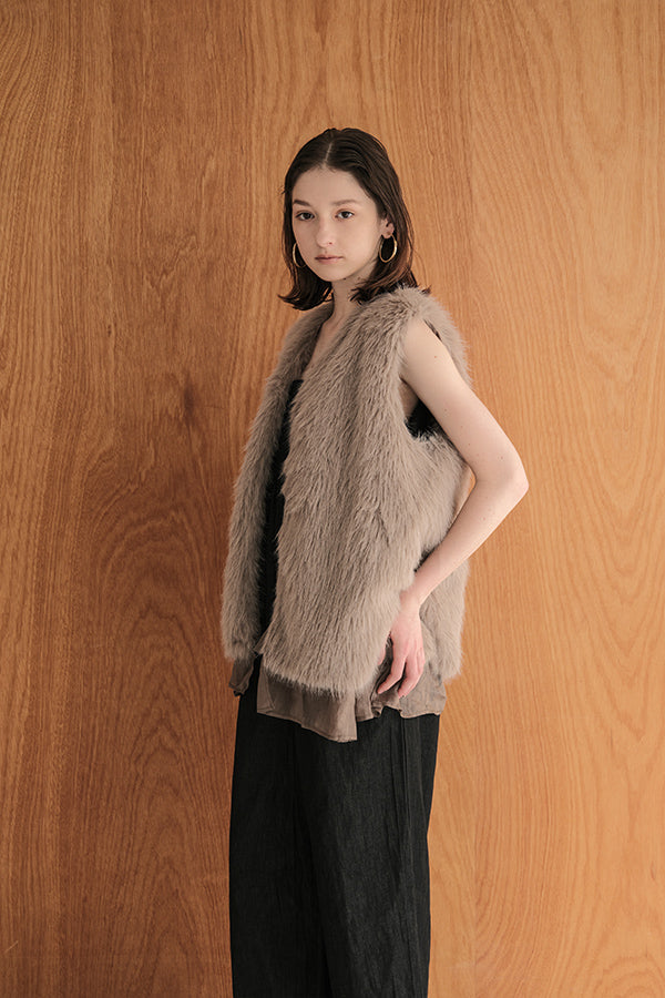 Layered-Look Fur Vest