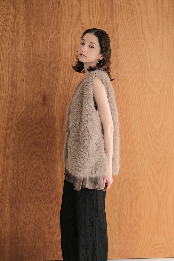 Layered-Look Fur Vest