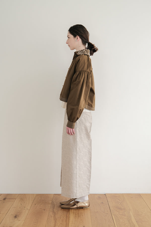 Cord Embroidered Collar Blouse