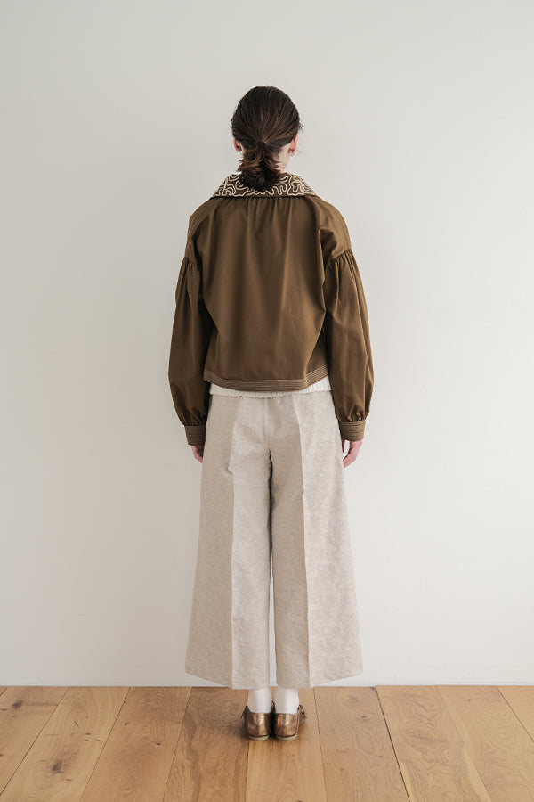 Cord Embroidered Collar Blouse