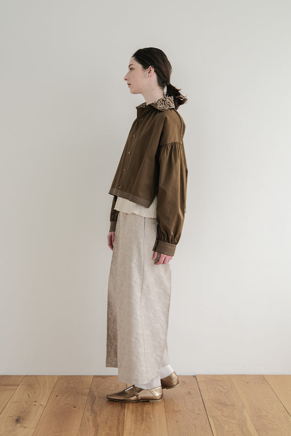 Cord Embroidered Collar Blouse