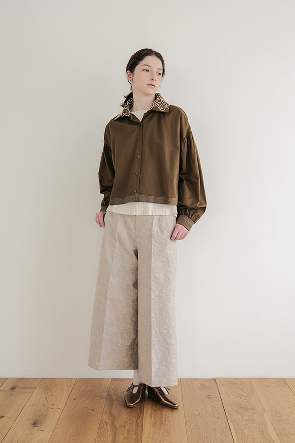 Jacquard Wide-Leg Trousers