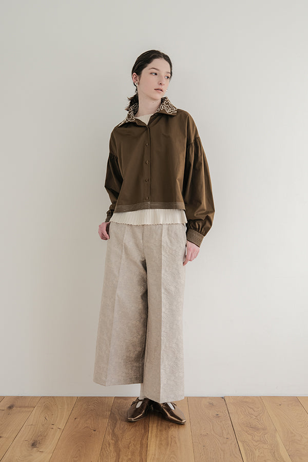Cord Embroidered Collar Blouse