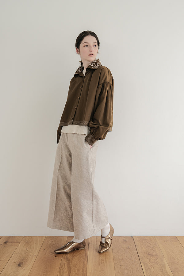 Cord Embroidered Collar Blouse