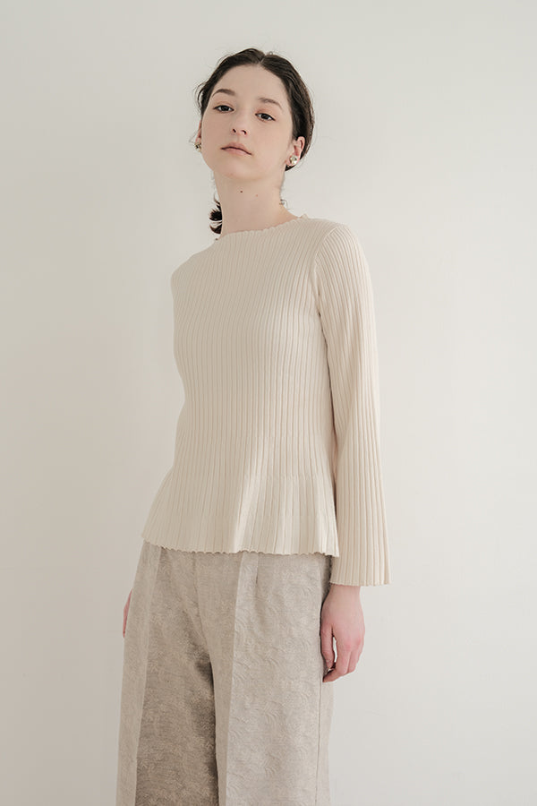 Flared Drape Rib Pullover