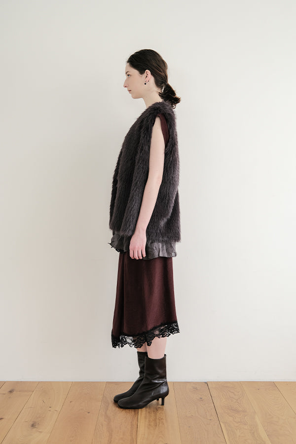 Layered-Look Fur Vest