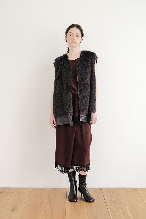 Boat Neck Pullover with Lace Hem