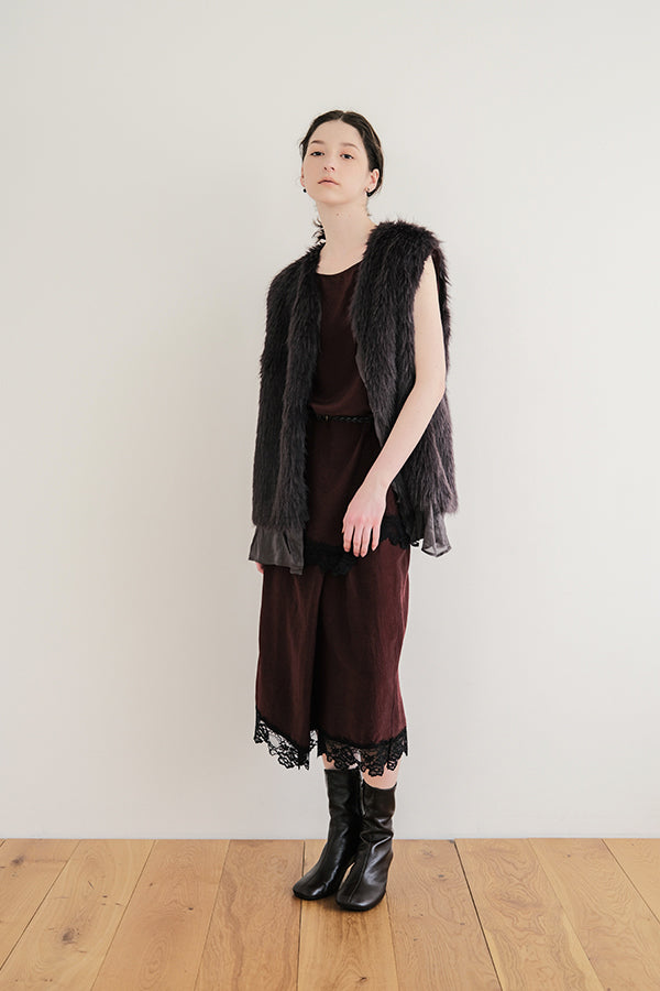 Boat Neck Pullover with Lace Hem