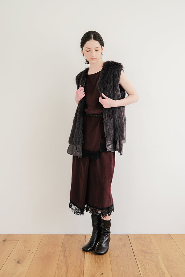 Boat Neck Pullover with Lace Hem