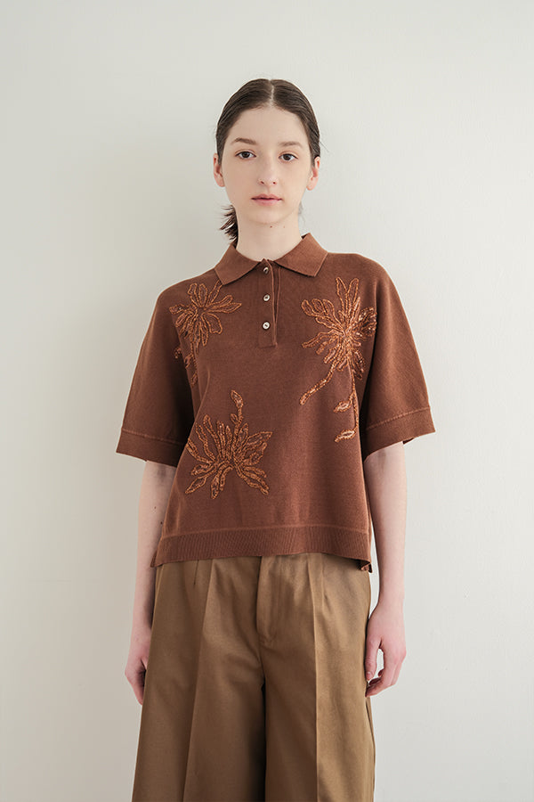 Spangle Embroidered Cocoon Vest