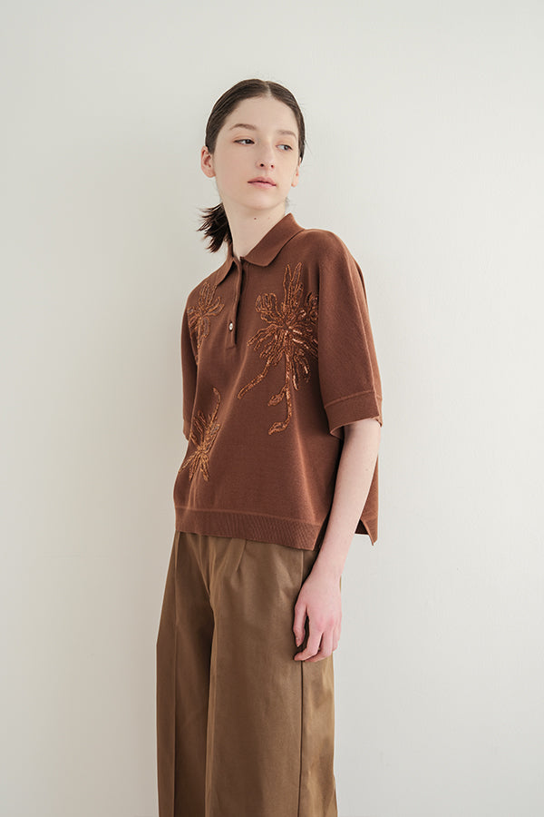 Spangle Embroidered Cocoon Vest