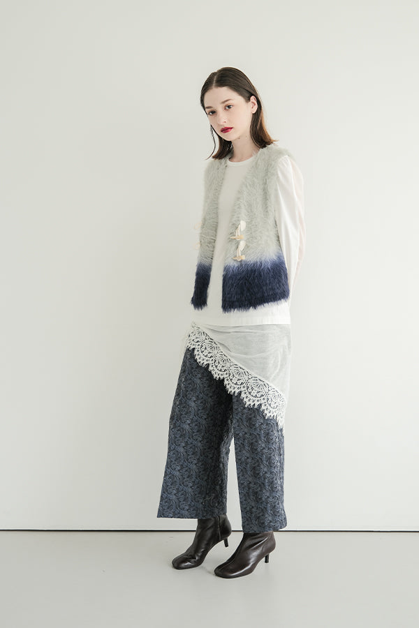 Jacquard Wide-Leg Trousers