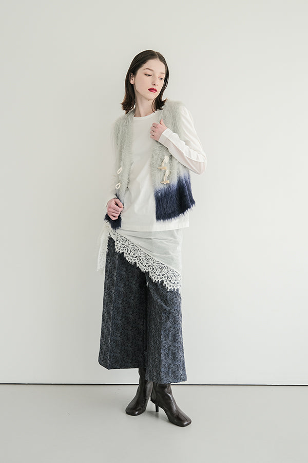 Jacquard Wide-Leg Trousers