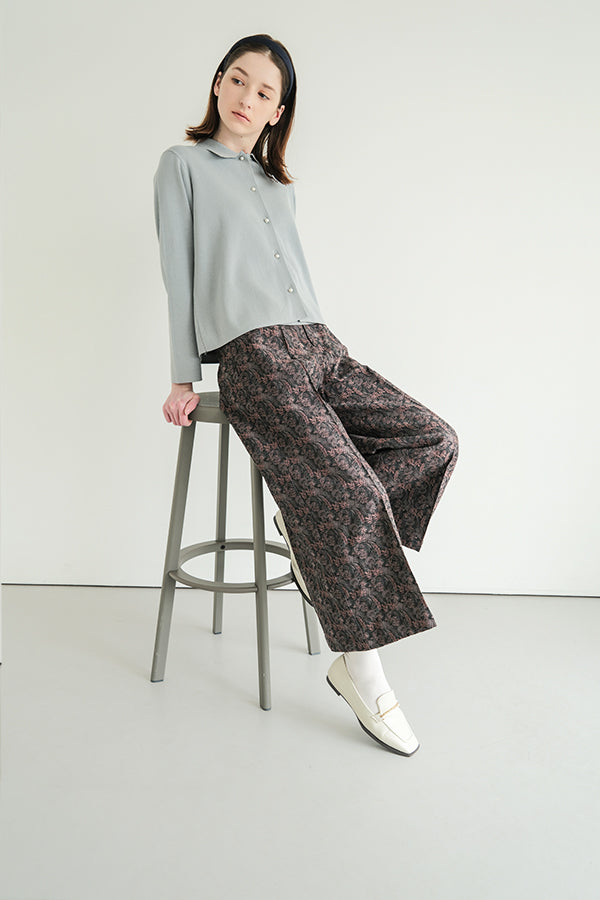 Jacquard Wide-Leg Trousers