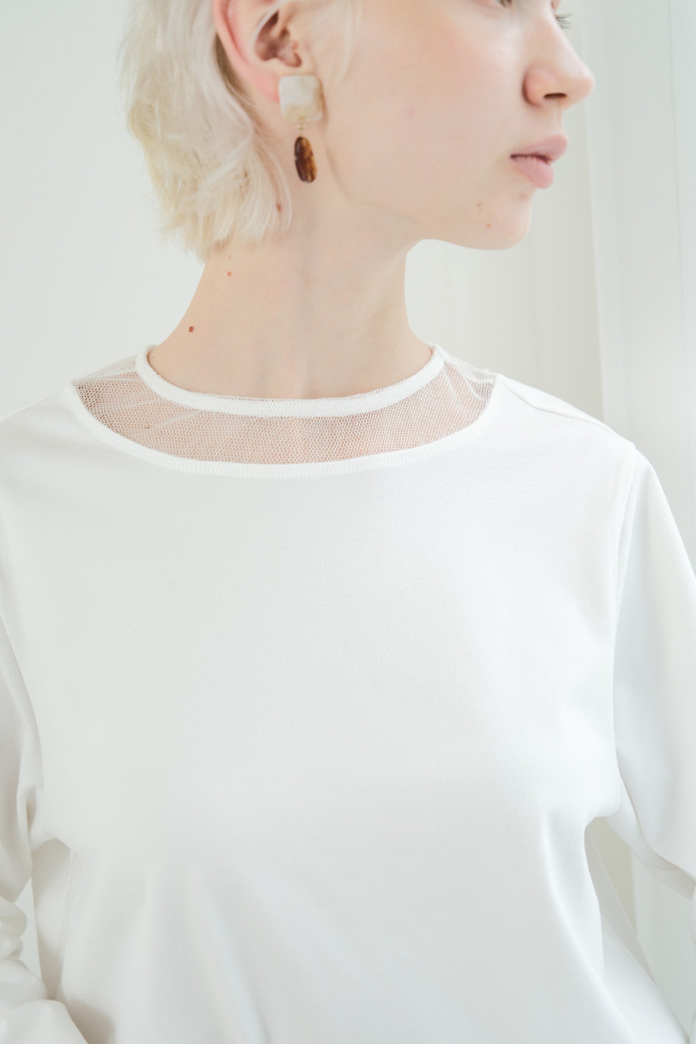 Tulle & Washed Peplum Pullover