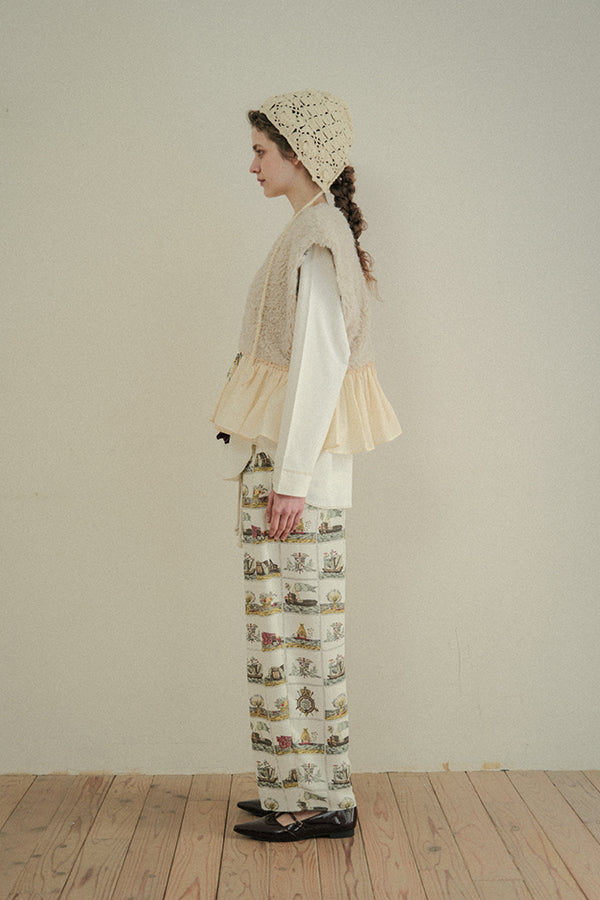 Vintage Scarf Print Trousers