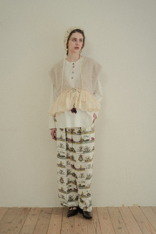 Vintage Scarf Print Trousers