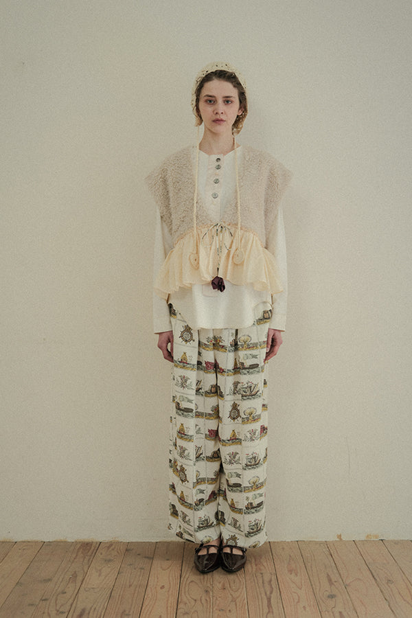 Vintage Scarf Print Trousers