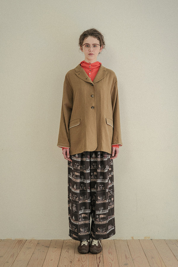 Vintage Scarf Print Trousers