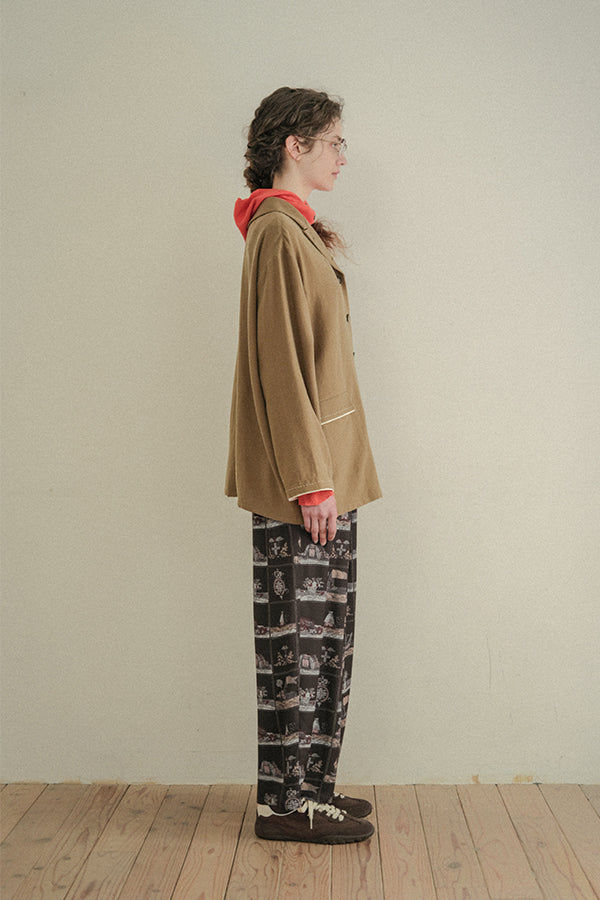Vintage Scarf Print Trousers