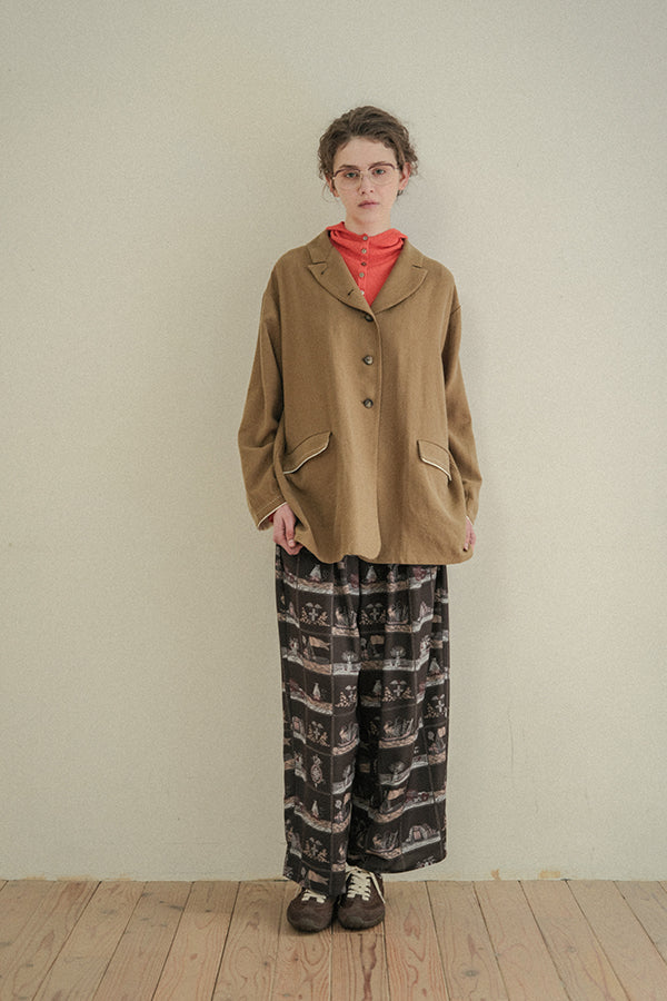 Vintage Scarf Print Trousers
