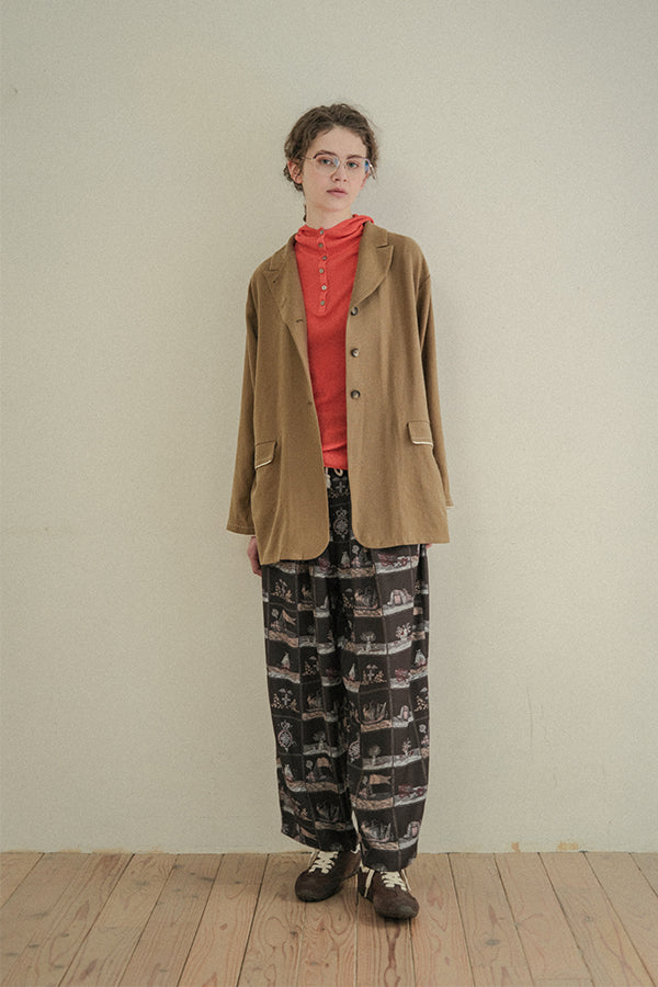 Vintage Scarf Print Trousers