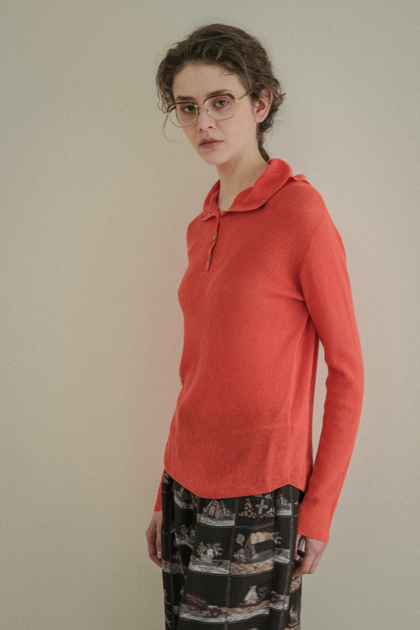 COCOCHI Rib Hooded Round Hem Pullover