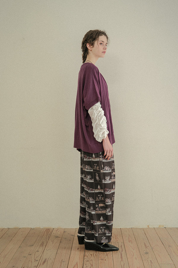 Vintage Scarf Print Trousers