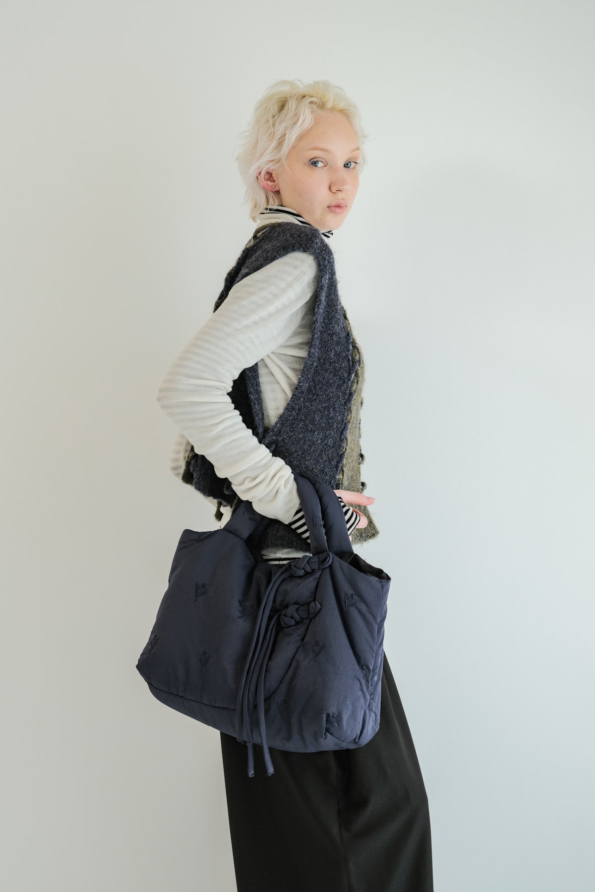 Tube Knot Embroidered Bag