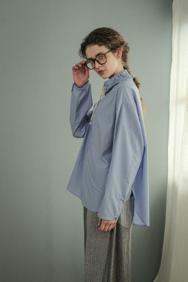 High Neck Paneled Shirt