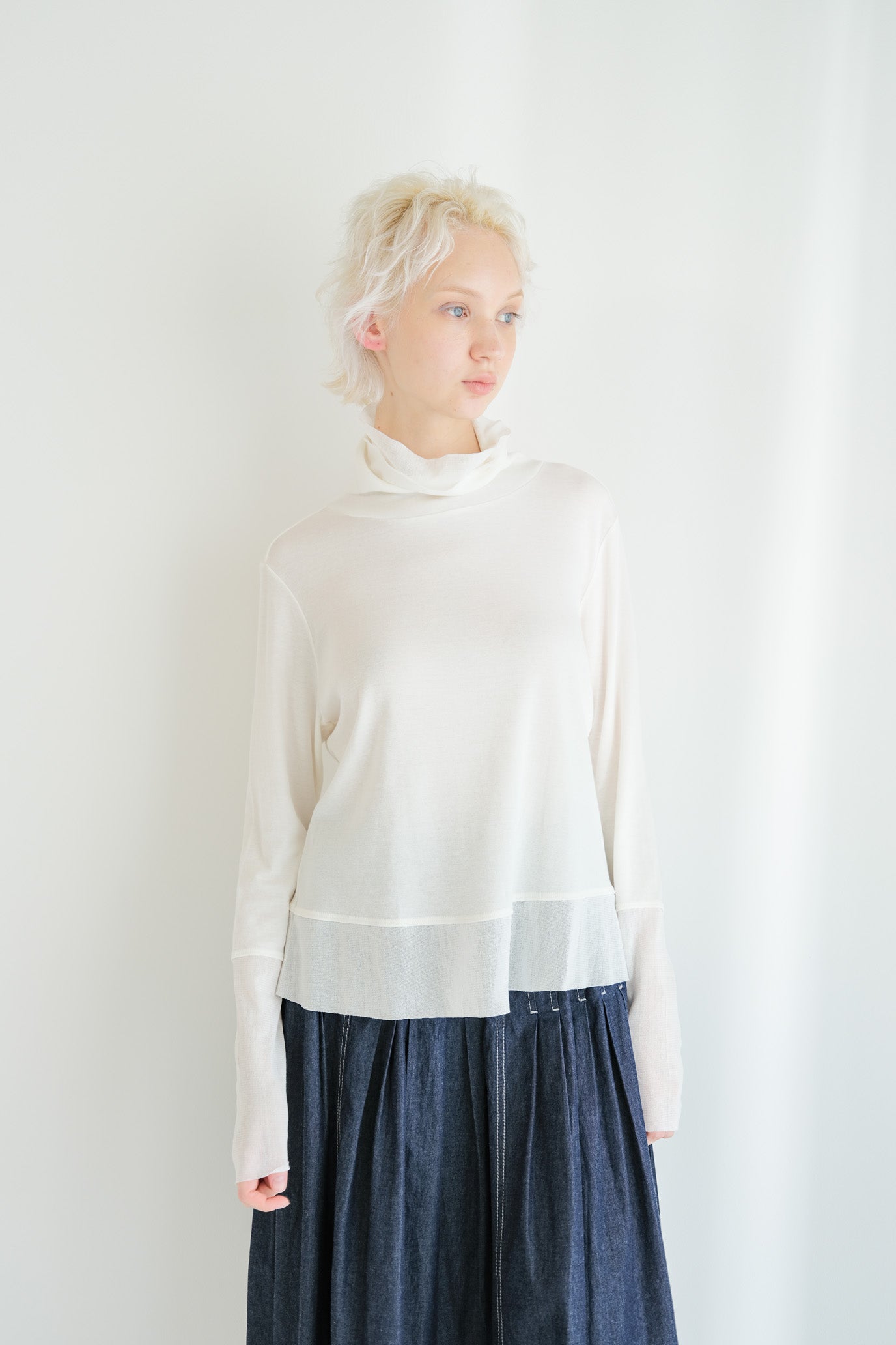 Double Tulle High Neck Inner Top