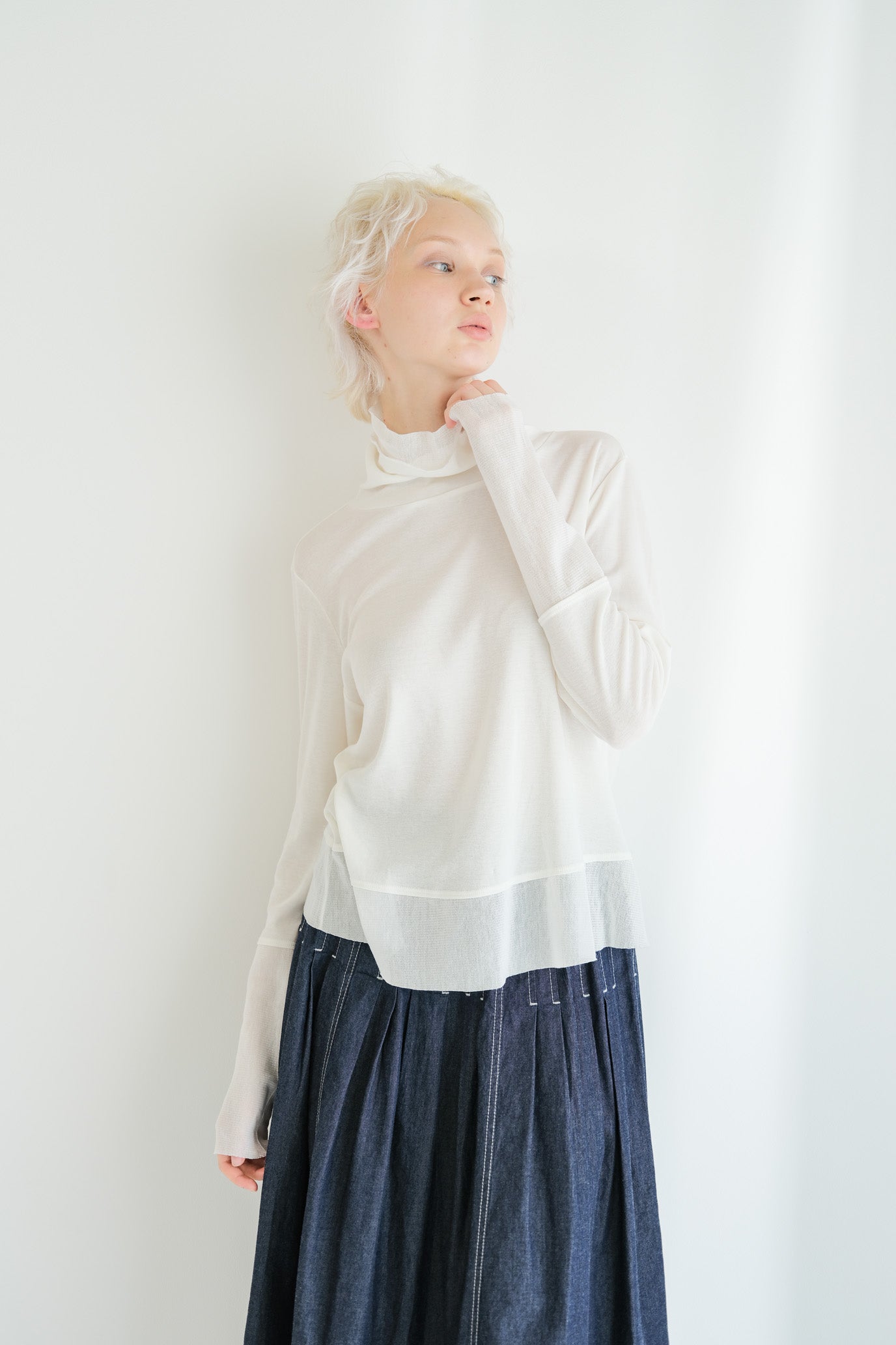 Double Tulle High Neck Inner Top