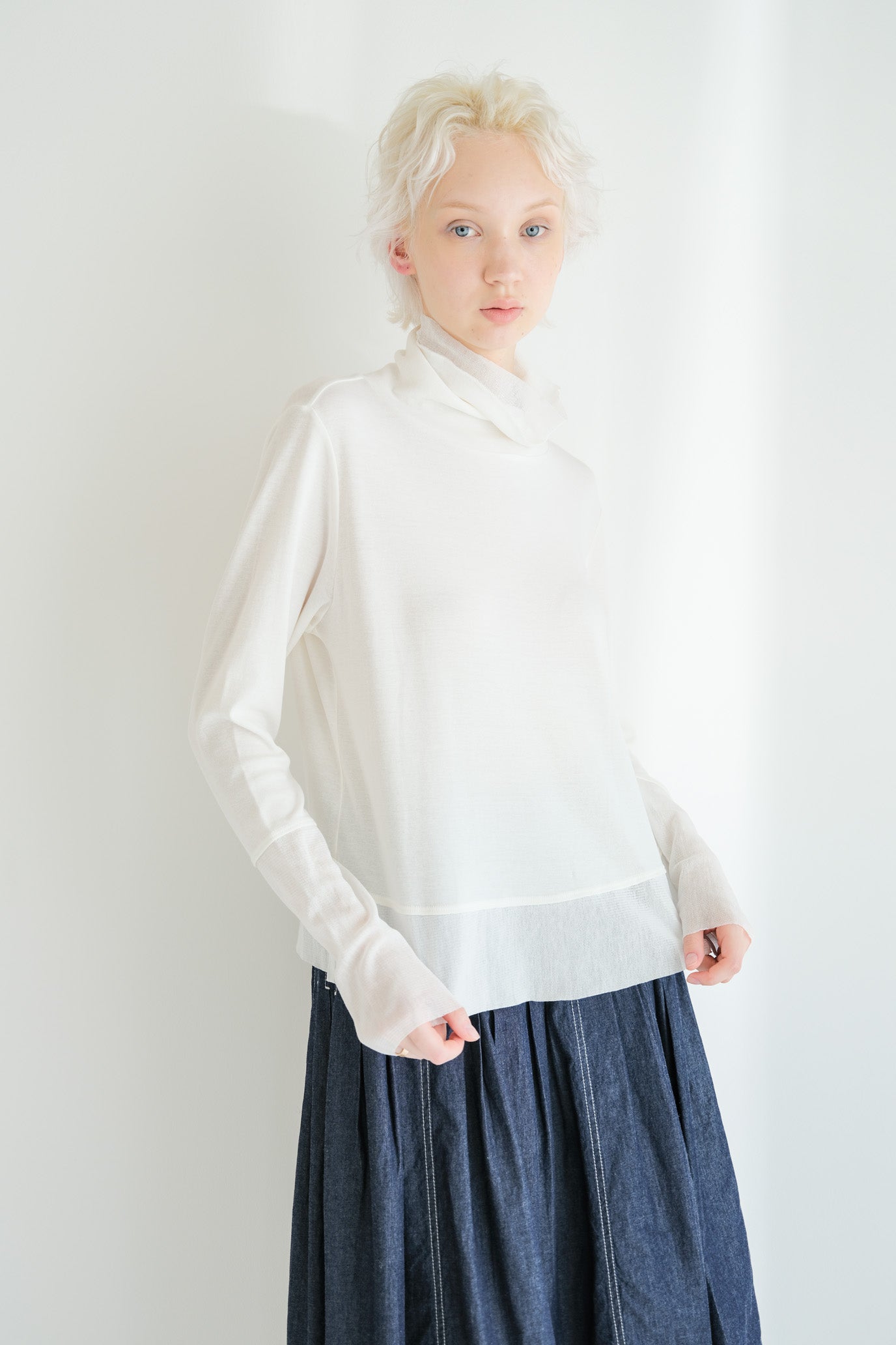 Double Tulle High Neck Inner Top