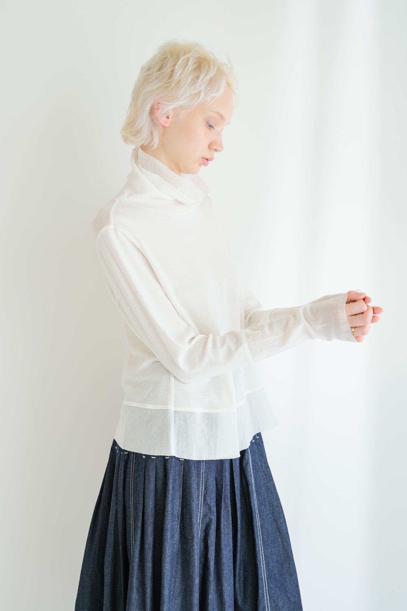 Double Tulle High Neck Inner Top