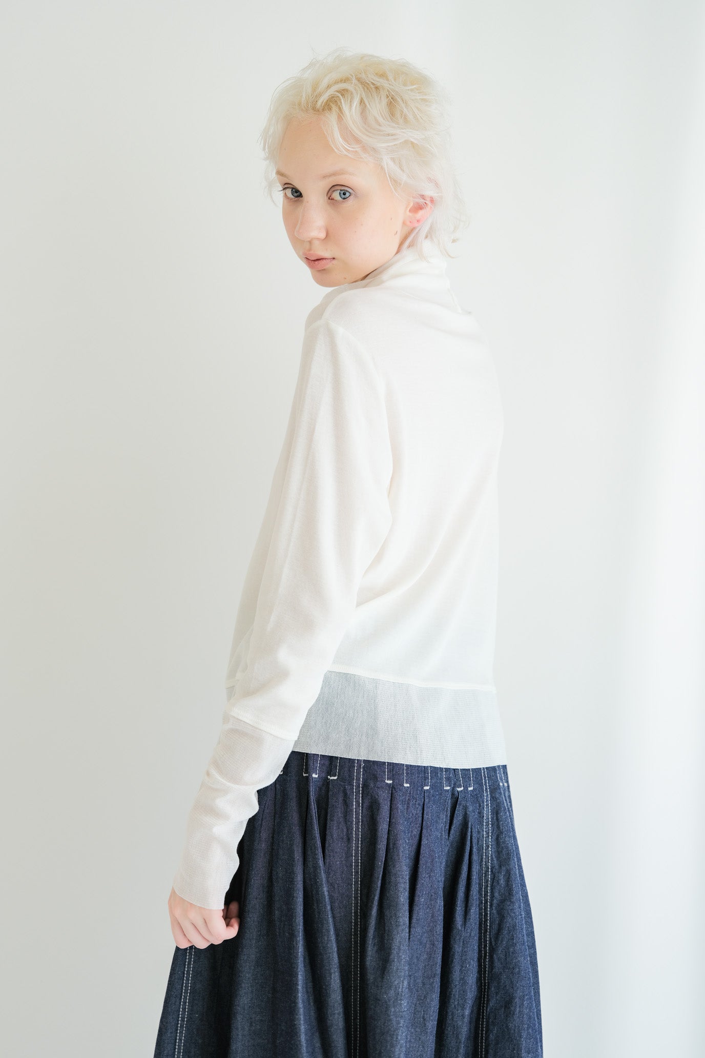 Double Tulle High Neck Inner Top