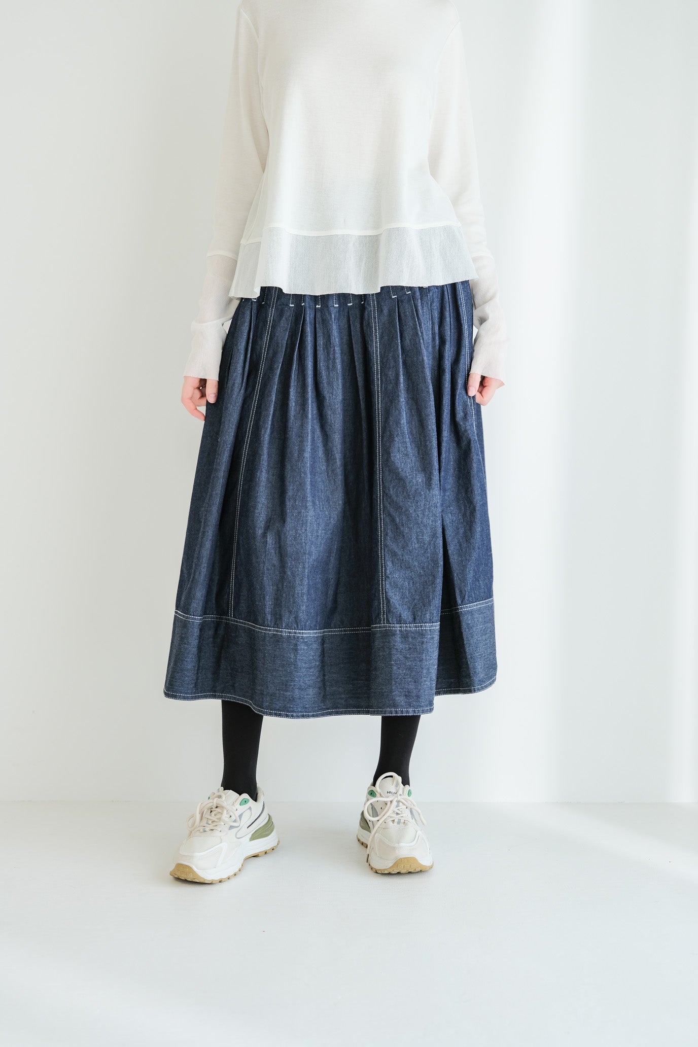 Denim Tuck Skirt