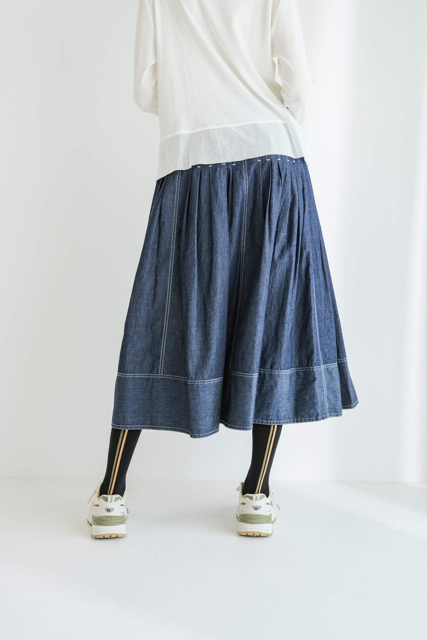 Denim Tuck Skirt
