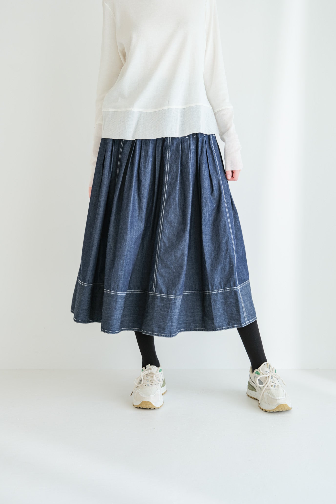 Denim Tuck Skirt