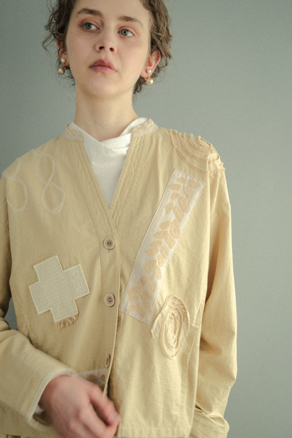 Motif Embroidered Short Jacket
